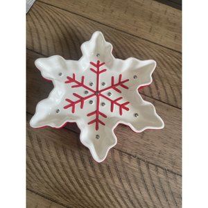 Hallmark Snowflake Serving Dish Candy Dish Ceramic